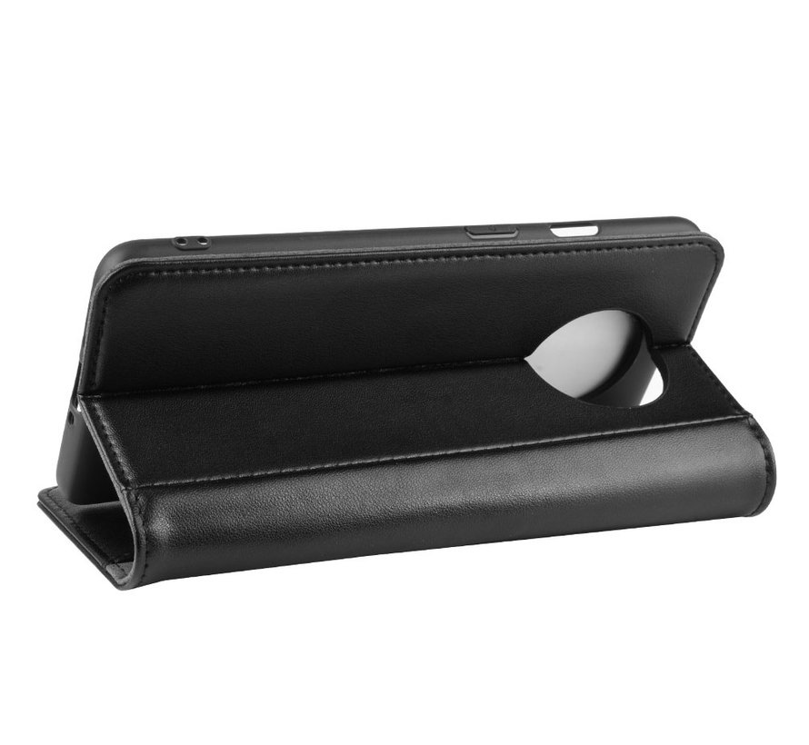 OnePlus 7T Wallet Case Genuine Leather Black