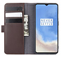 OnePlus 7T Wallet Case Echtes Leder Braun