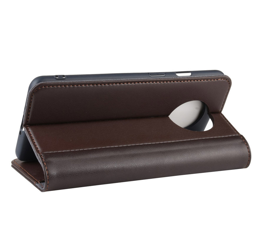 OnePlus 7T Wallet Case Genuine Leather Brown