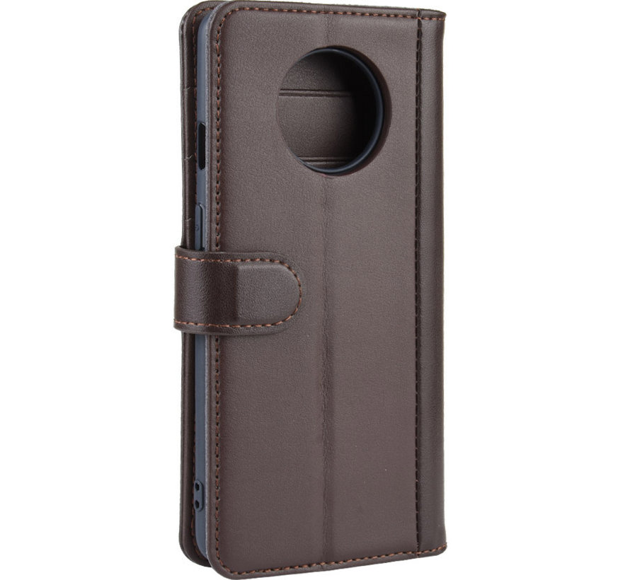 OnePlus 7T Wallet Case Genuine Leather Brown