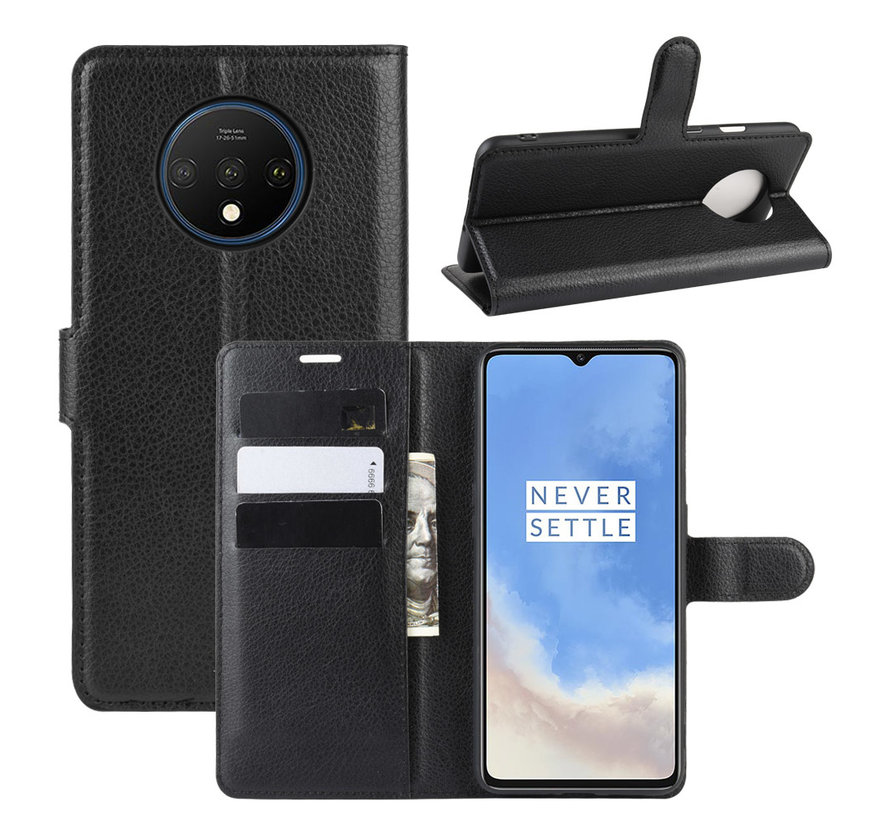 OnePlus 7T Wallet Flip Case Black