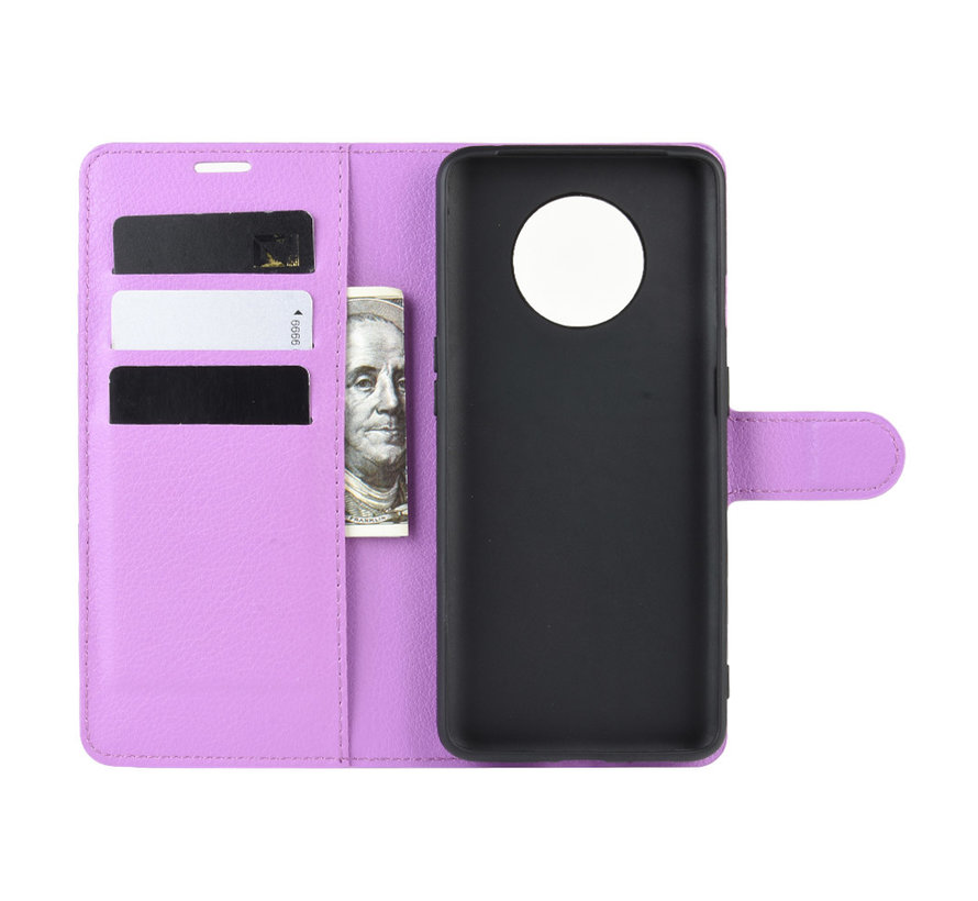 OnePlus 7T Wallet Flip Case Purple