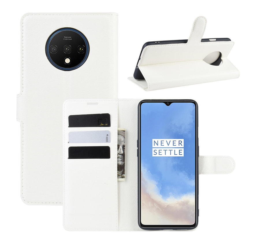 OnePlus 7T Wallet Flip Case Weiß