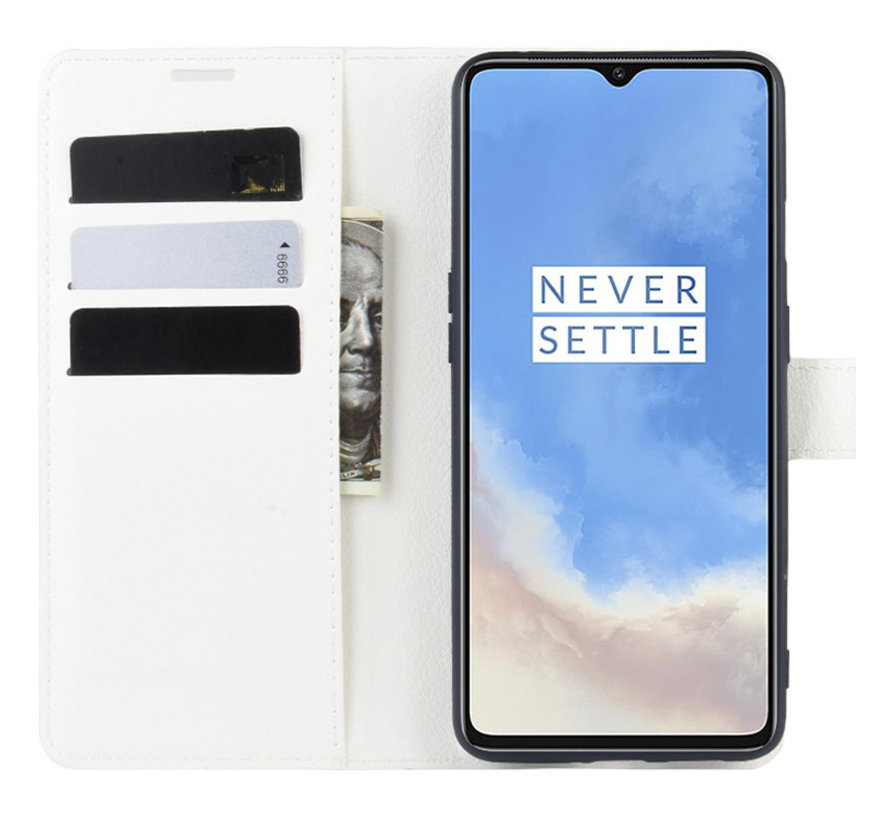 OnePlus 7T Wallet Flip Case Weiß