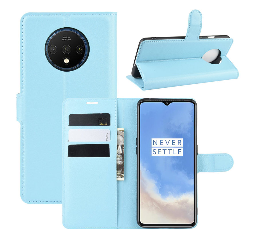 OnePlus 7T Wallet Flip Case Blauw