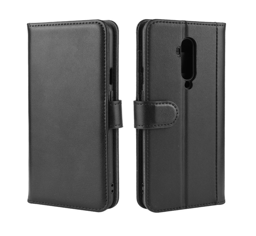 OnePlus 7T Pro Wallet Case Genuine Leather Black