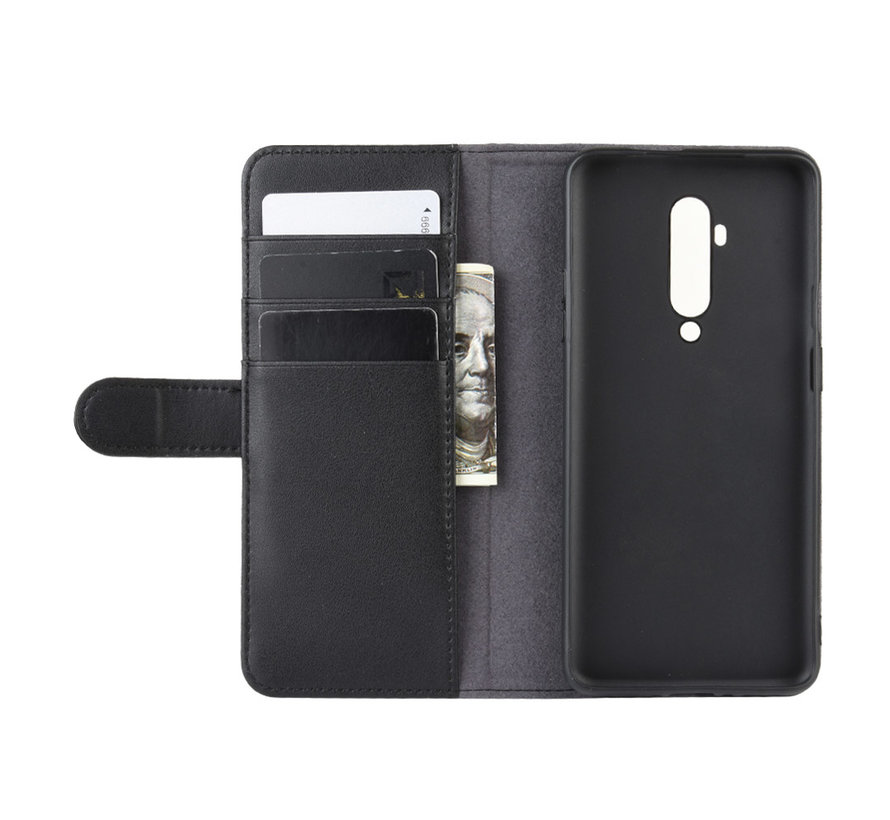 OnePlus 7T Pro Wallet Case Genuine Leather Black