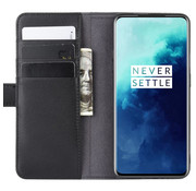 ProGuard OnePlus 7T Pro Wallet Hoesje Echt Leder Zwart
