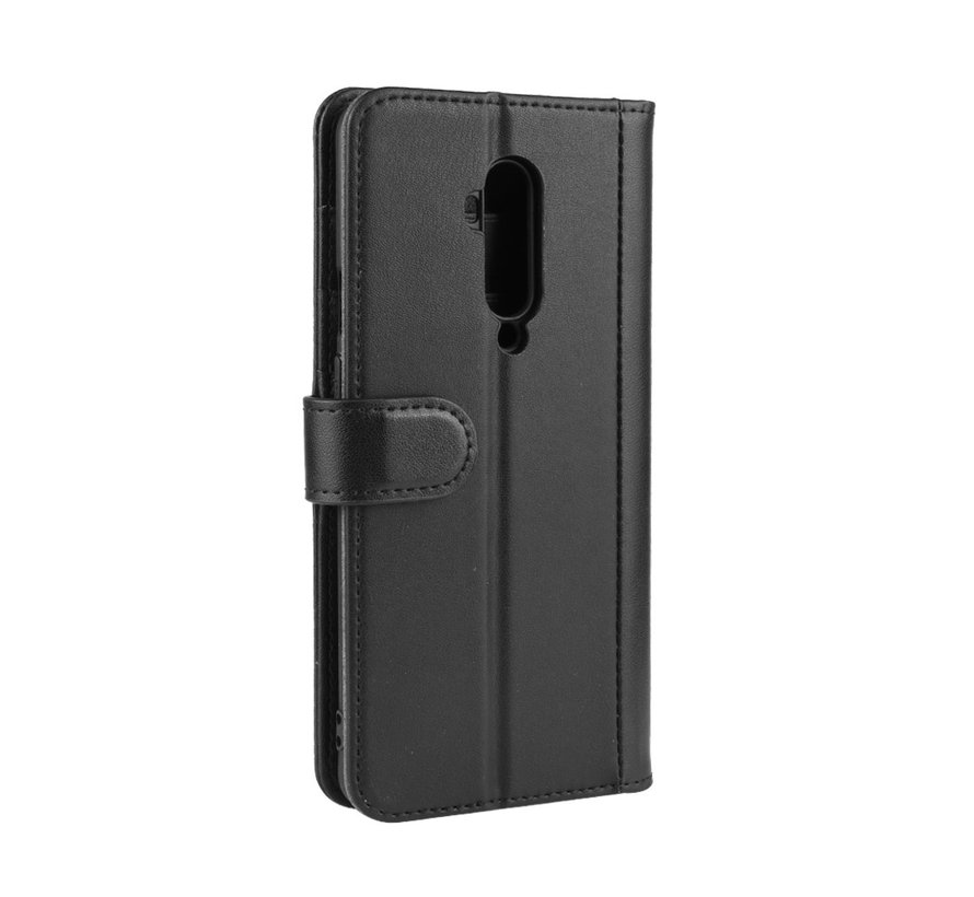 OnePlus 7T Pro Wallet Case Echtes Leder Schwarz