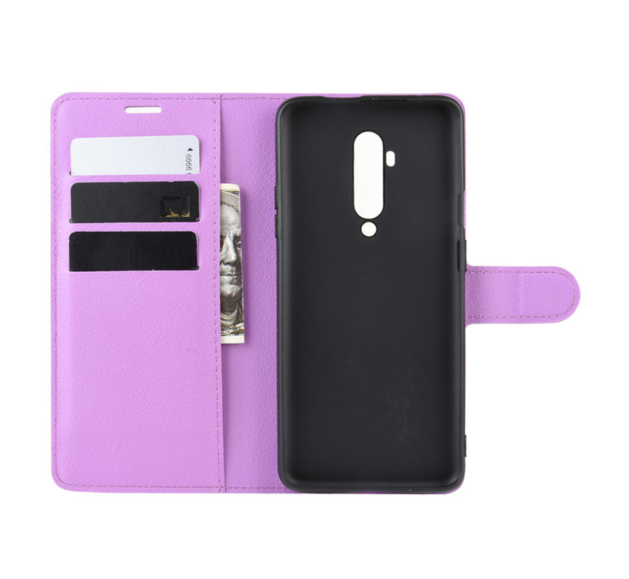 OnePlus 7T Pro Wallet Flip Case Paars