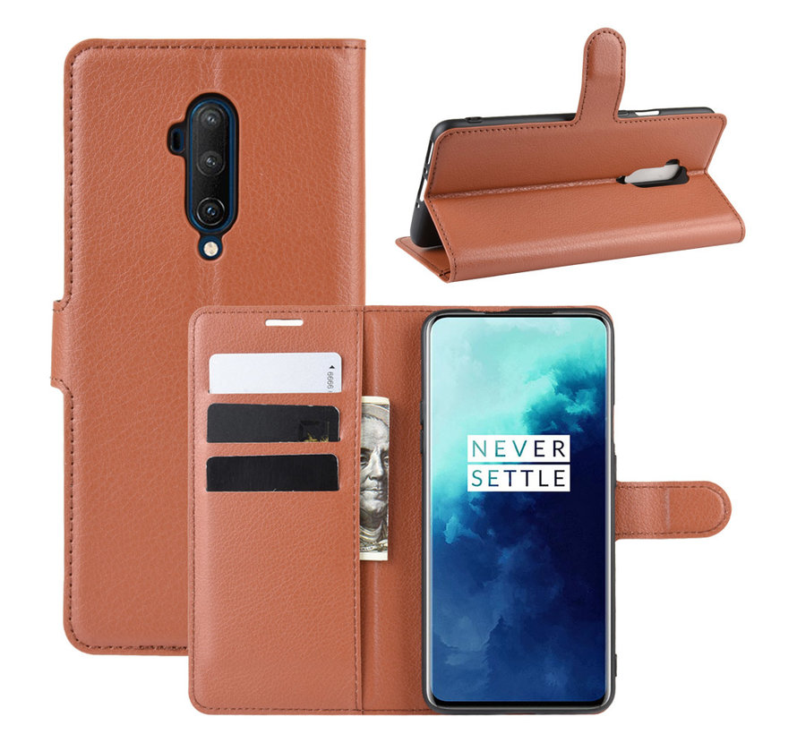 OnePlus 7T Pro Wallet Flip Case Brown