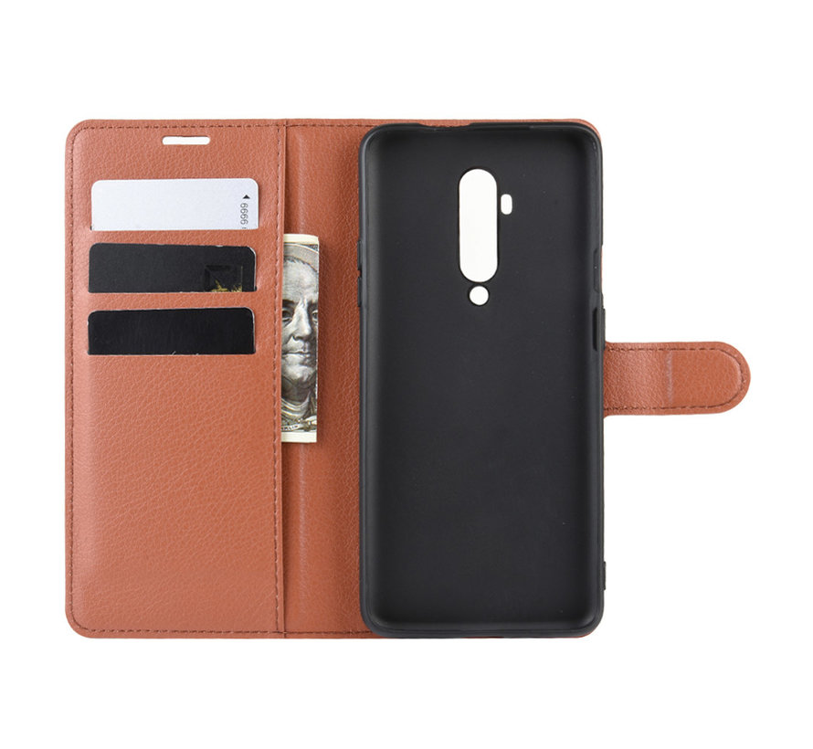 OnePlus 7T Pro Wallet Flip Case Brown