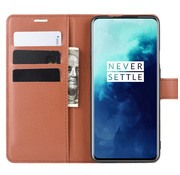 ProGuard OnePlus 7T Pro Wallet Flip Case Braun