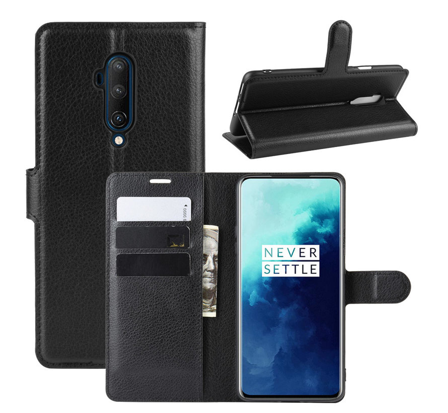 OnePlus 7T Pro Wallet Flip Case Zwart