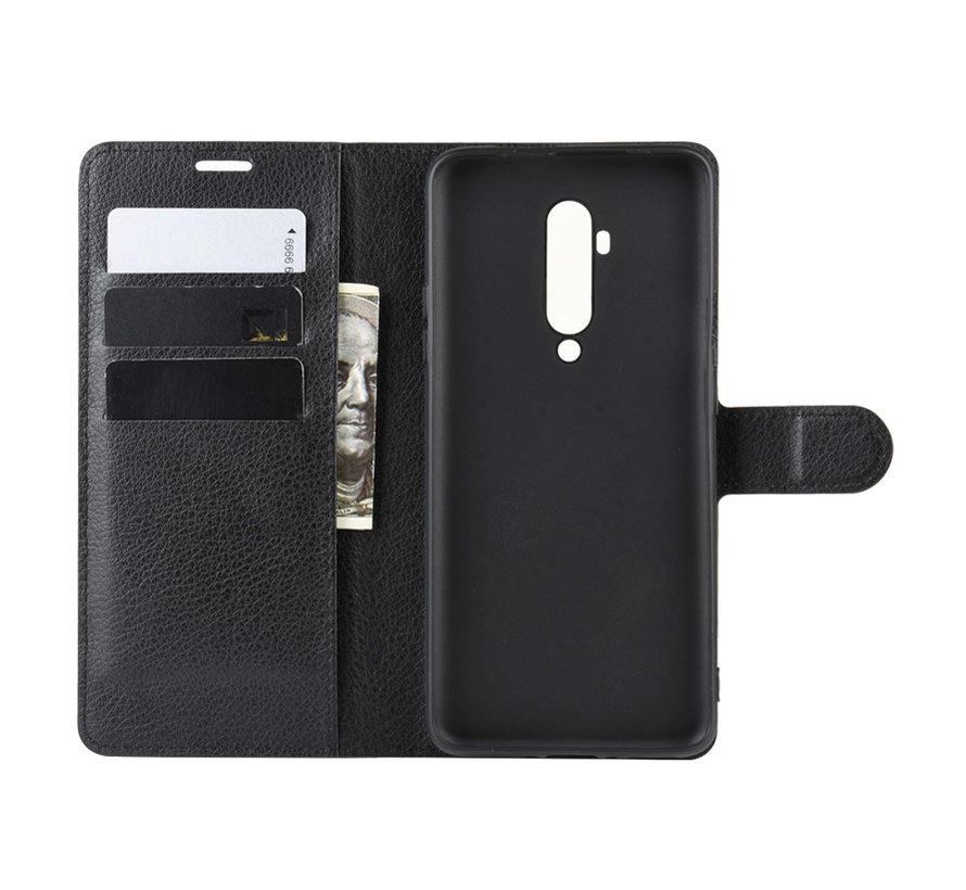 OnePlus 7T Pro Wallet Flip Case Schwarz