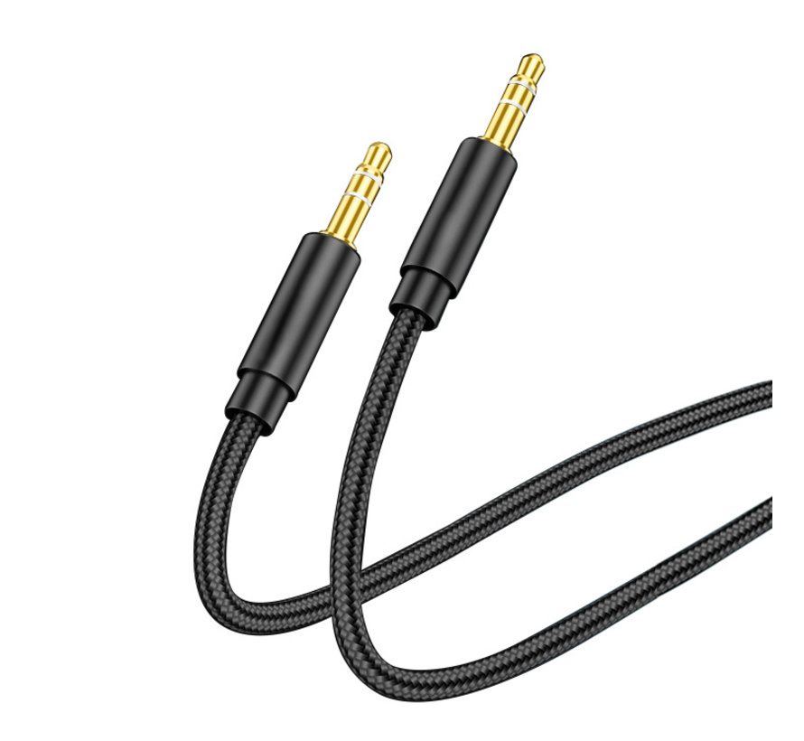 Aux Cable 1m Braided Nylon Black