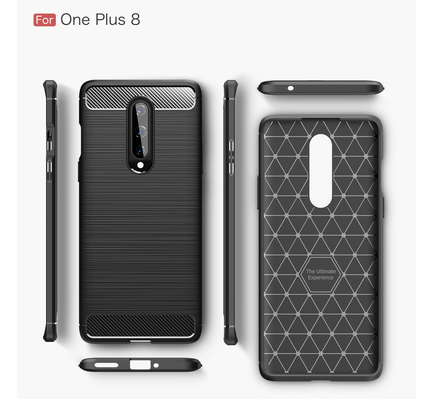 OnePlus 8 Case Gebürstetes Carbonblau