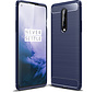 OnePlus 8 Hoesje Brushed Carbon Blauw
