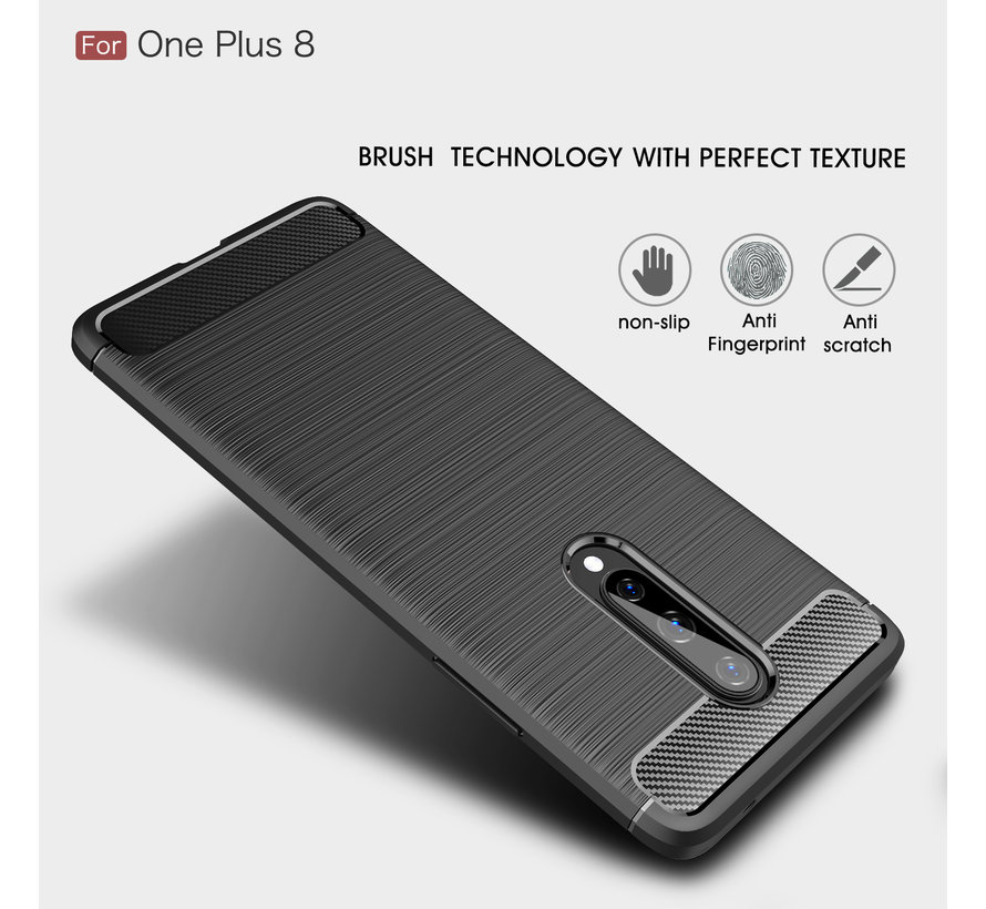 OnePlus 8 Case Gebürstetes Carbonblau