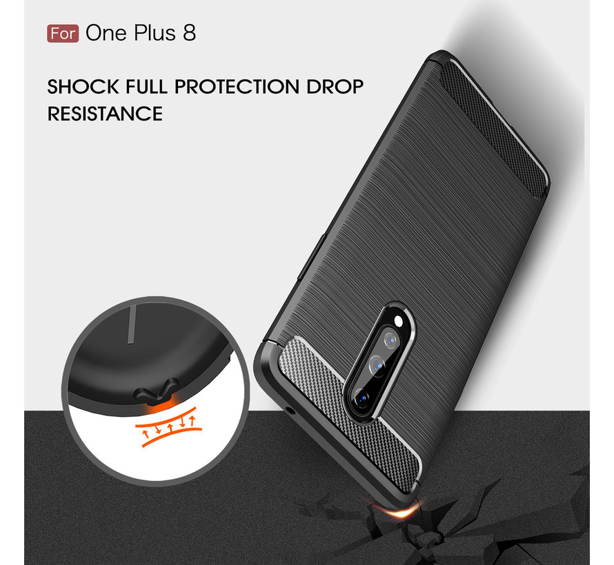 OnePlus 8 Case Gebürstetes Carbonblau