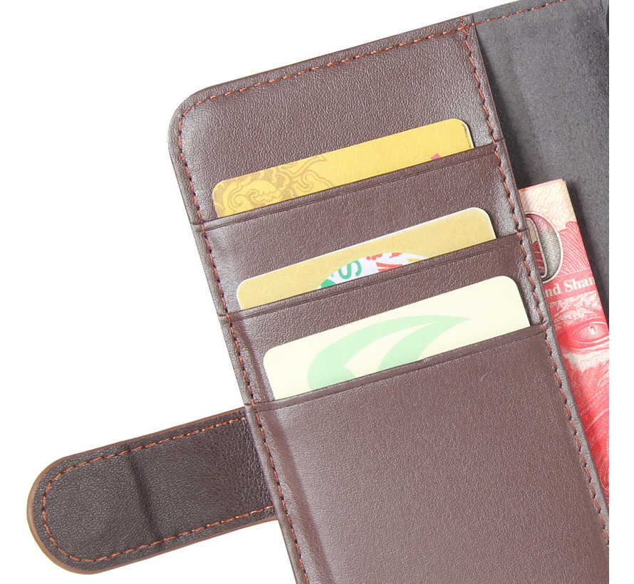 OnePlus 8 Wallet Case Genuine Leather Brown
