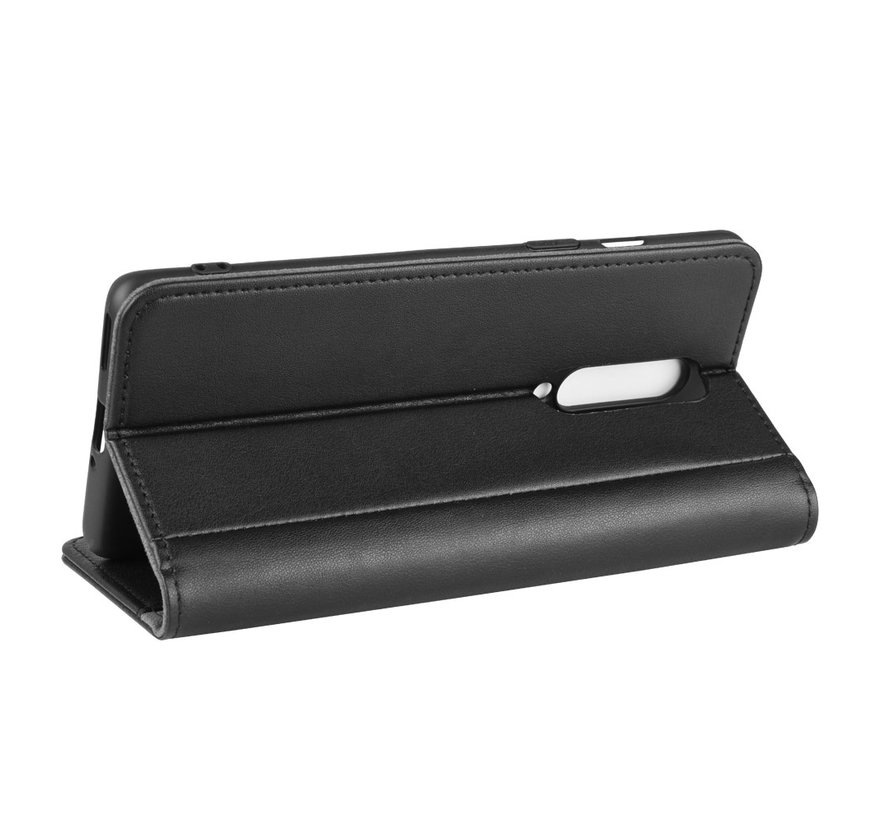 OnePlus 8 Wallet Case Genuine Leather Black