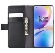 ProGuard OnePlus 8 Pro Wallet Hoesje Echt Leder Zwart