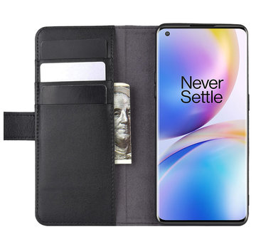 ProGuard OnePlus 8 Pro Wallet Case Echtleder Schwarz