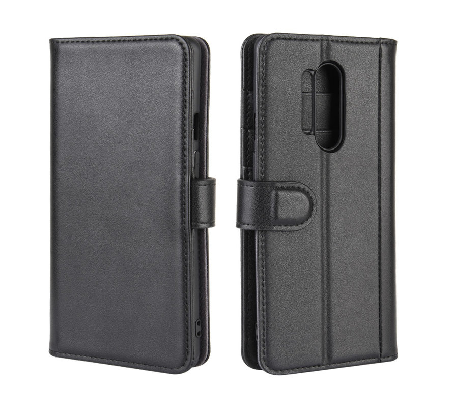 OnePlus 8 Pro Wallet Case Genuine Leather Black