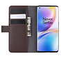 OnePlus 8 Pro Wallet Case Genuine Leather Brown