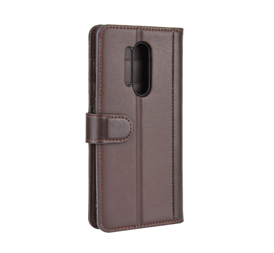 OnePlus 8 Pro Wallet Case Genuine Leather Brown