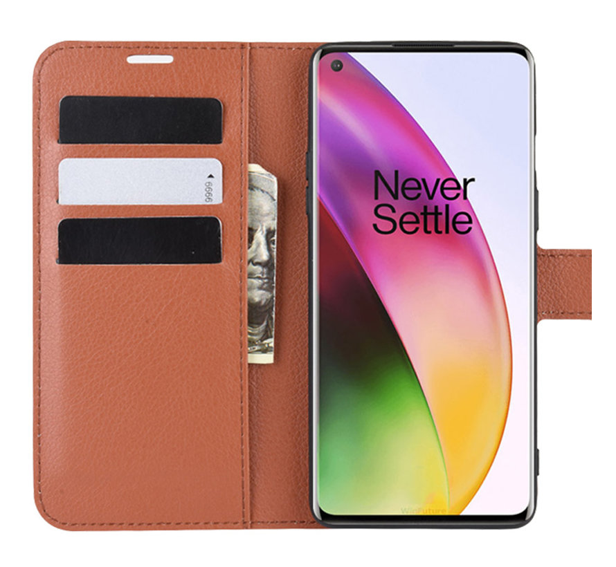 OnePlus 8 Wallet Flip Case Brown