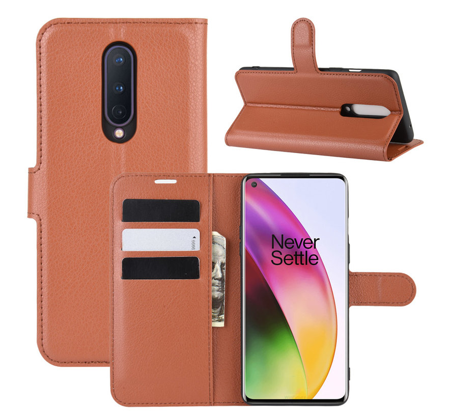 OnePlus 8 Wallet Flip Case Braun