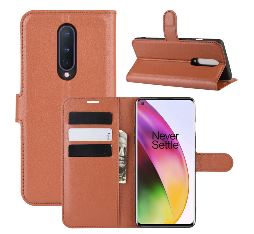 OnePlus 8 Wallet Flip Case Brown