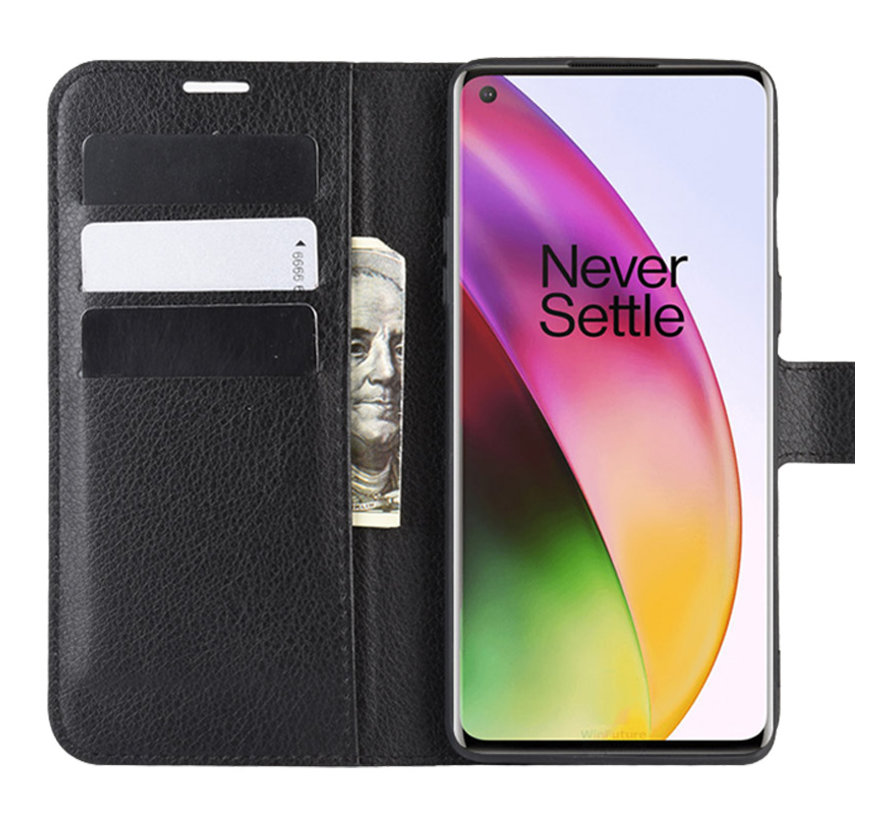 OnePlus 8 Wallet Flip Case Zwart