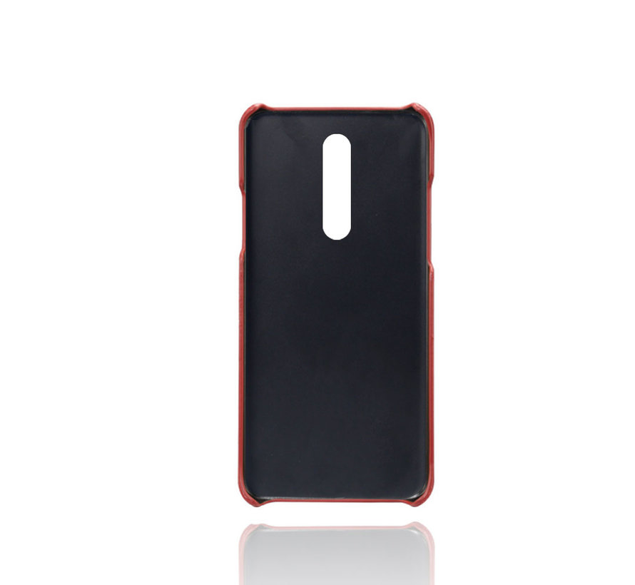 OnePlus 8 Case Slim Leather Card Holder Red