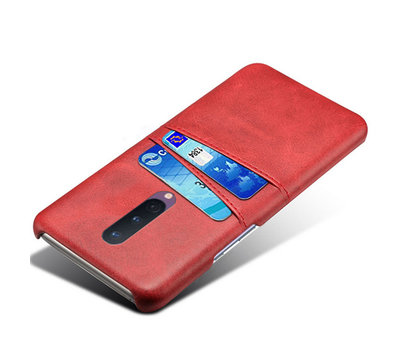 ProGuard OnePlus 8 Hoesje Slim Leder Kaarthouder Rood