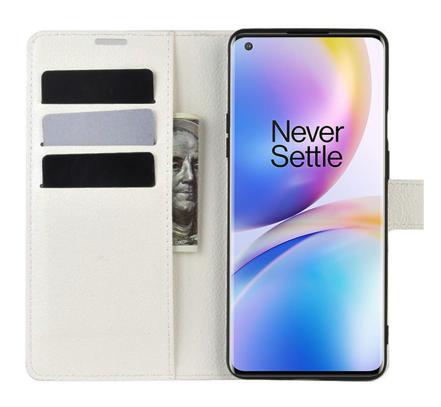 OnePlus 8 Pro Brieftasche Flip Case Weiß