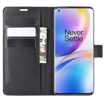 ProGuard OnePlus 8 Pro Wallet Flip Case Zwart