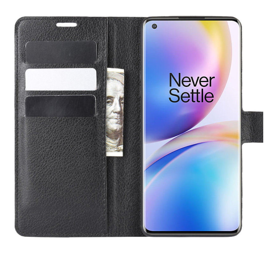 OnePlus 8 Pro Wallet Flip Case Schwarz