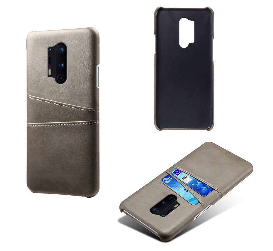 OnePlus 8 Pro Case Slim Leather Card Holder Gray