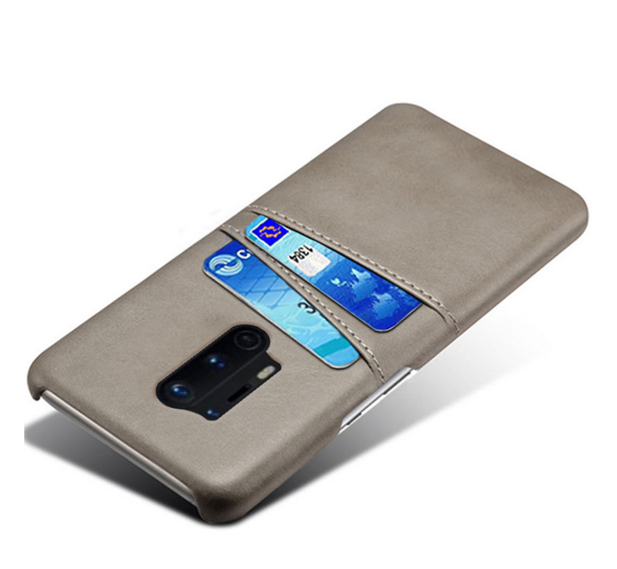 OnePlus 8 Pro Case Slim Leather Card Holder Gray