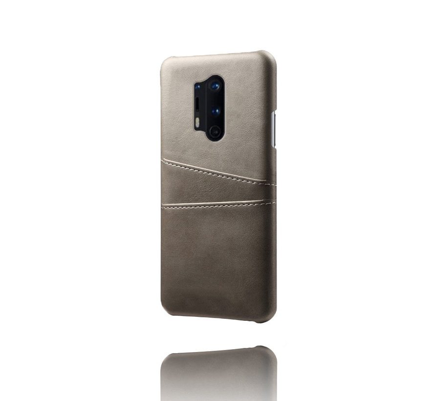 OnePlus 8 Pro Case Slim Leather Card Holder Gray