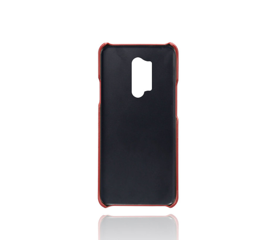 OnePlus 8 Pro Case Slim Leather Card Holder Red