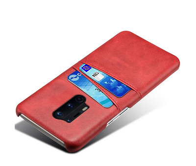 ProGuard OnePlus 8 Pro Case Kartenhalter aus schmalem Leder Rot