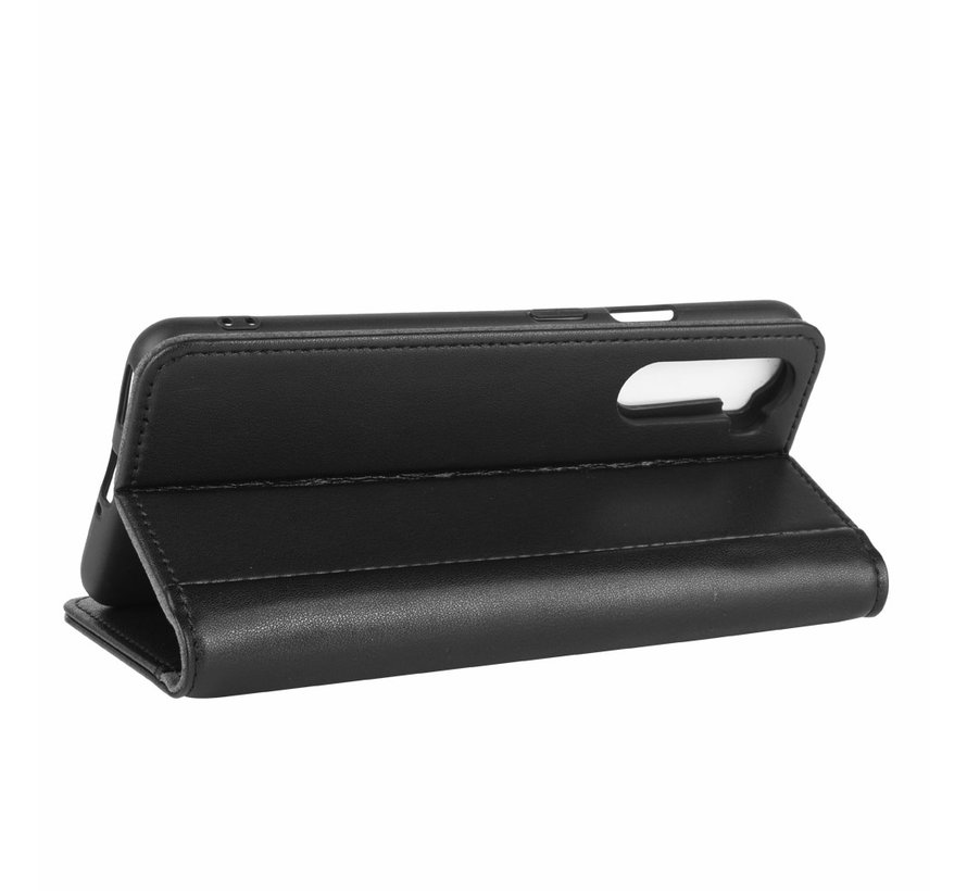 OnePlus Nord Wallet Hoesje Echt Leder Zwart