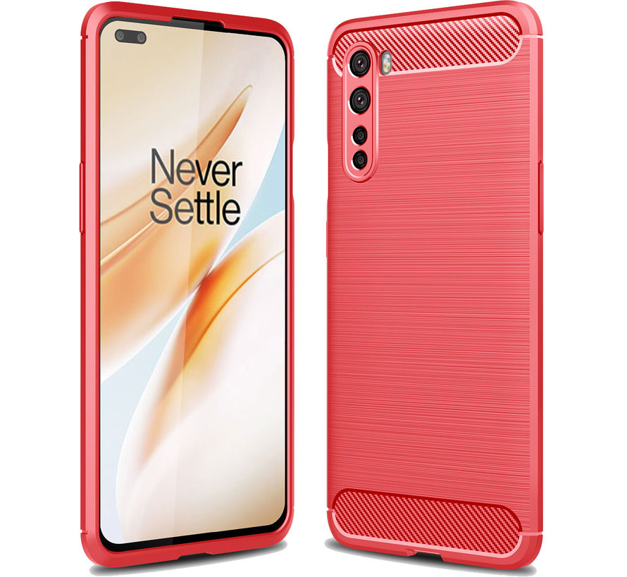 OnePlus Nord Case Brushed Carbon Red