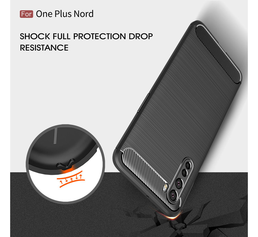 OnePlus Nord Case Gebürstetes Carbonblau