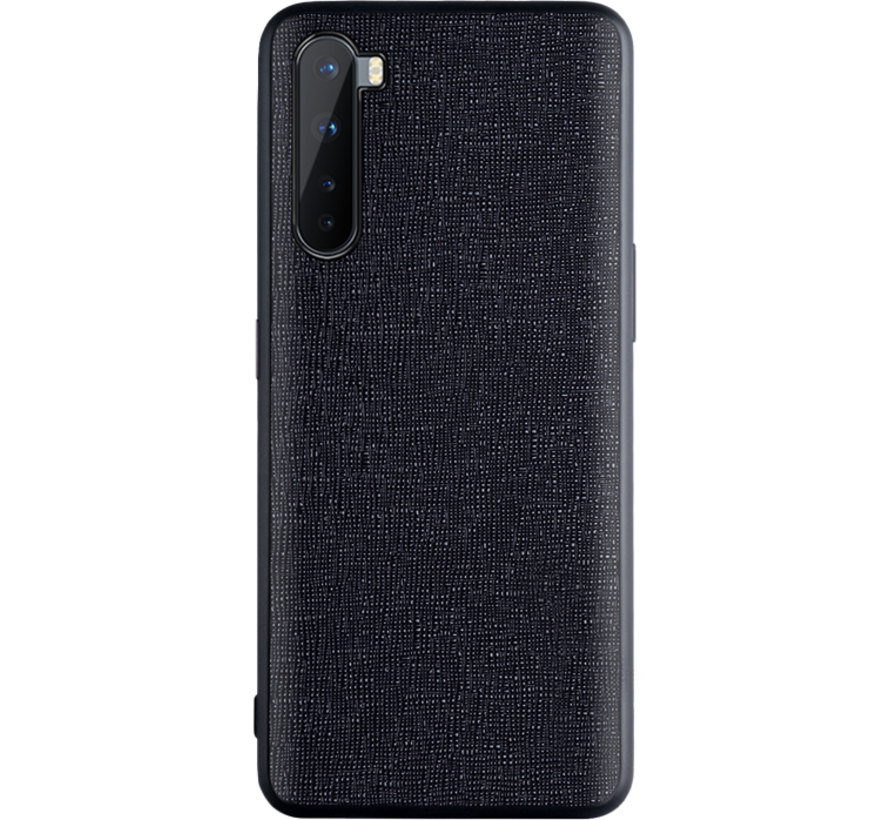 OnePlus Nord Hoesje Canvas Grain Zwart