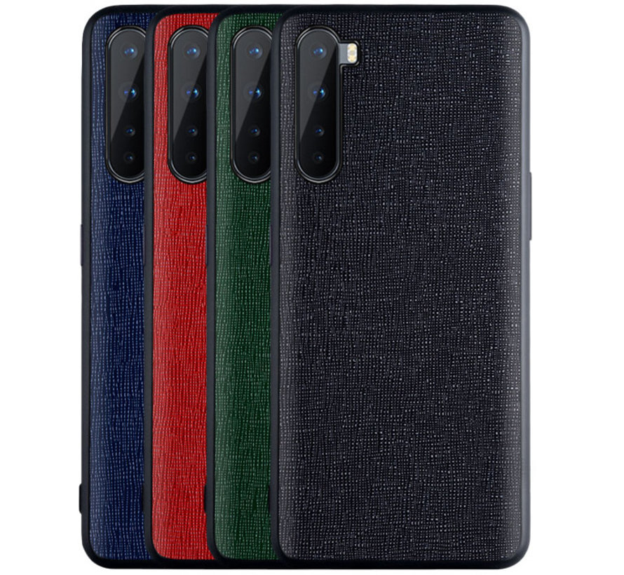 OnePlus Nord Hoesje Canvas Grain Zwart